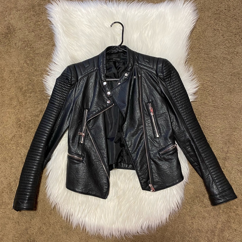 Zara imitation leather moto jacket